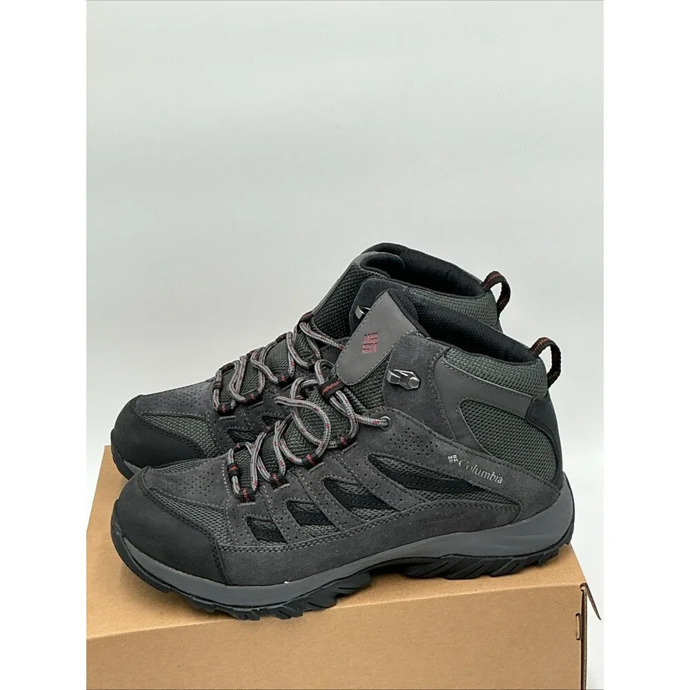 Columbia Crestwood Mid Men's US 9.5 Dark Gray Waterproof Hiking Boots Eby4500